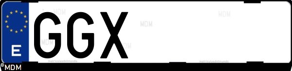 Matrícula española GGX, correspondiente al año 2008