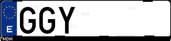 Matrícula española GGY, correspondiente al año 2008