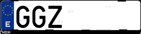 Matrícula española GGZ, correspondiente al año 2008