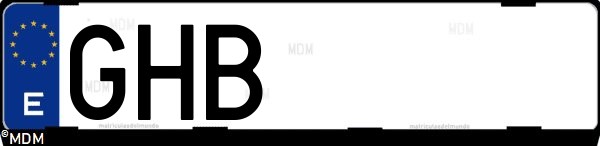 Matrícula española GHB, correspondiente al año 2008