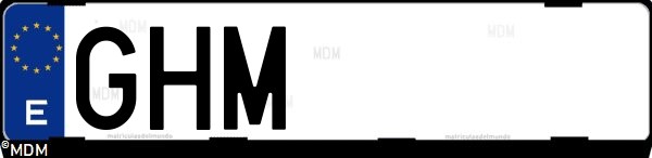 Matrícula española GHM, correspondiente al año 2008