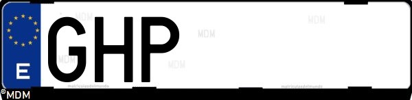 Matrícula española GHP, correspondiente al año 2008