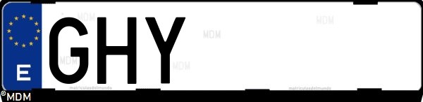Matrícula española GHY, correspondiente al año 2008