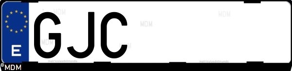 Matrícula española GJC, correspondiente al año 2008