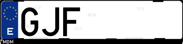 Matrícula española GJF, correspondiente al año 2008