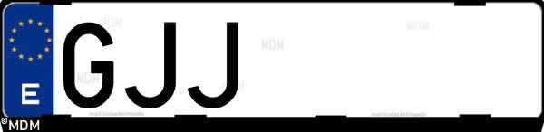 Matrícula española GJJ, correspondiente al año 2008