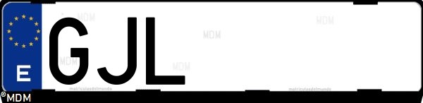 Matrícula española GJL, correspondiente al año 2008