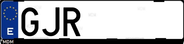 Matrícula española GJR, correspondiente al año 2008