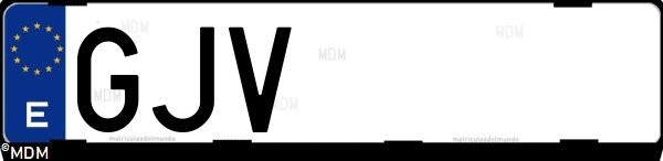 Matrícula española GJV, correspondiente al año 2008