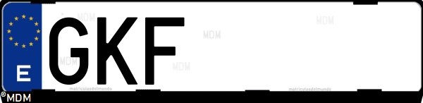 Matrícula española GKF, correspondiente al año 2008