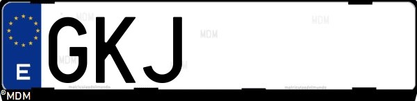 Matrícula española GKJ, correspondiente al año 2009