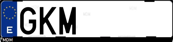 Matrícula española GKM, correspondiente al año 2009