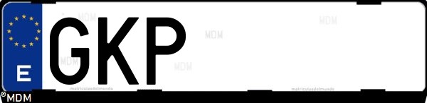 Matrícula española GKP, correspondiente al año 2009