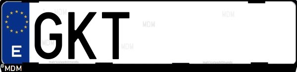 Matrícula española GKT, correspondiente al año 2009