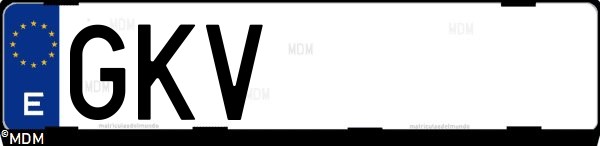 Matrícula española GKV, correspondiente al año 2009