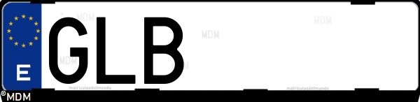 Matrícula española GLB, correspondiente al año 2009