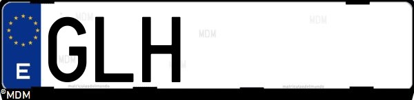Matrícula española GLH, correspondiente al año 2009
