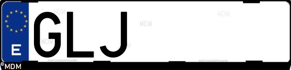 Matrícula española GLJ, correspondiente al año 2009