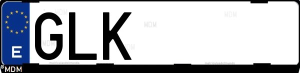 Matrícula española GLK, correspondiente al año 2009