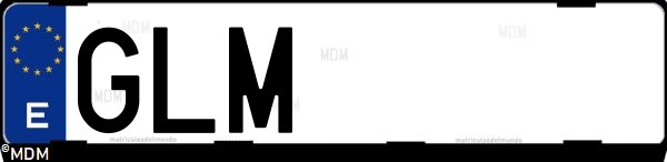 Matrícula española GLM, correspondiente al año 2009
