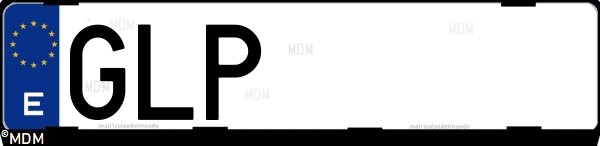 Matrícula española GLP, correspondiente al año 2009