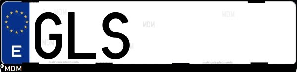 Matrícula española GLS, correspondiente al año 2009