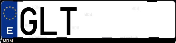 Matrícula española GLT, correspondiente al año 2009