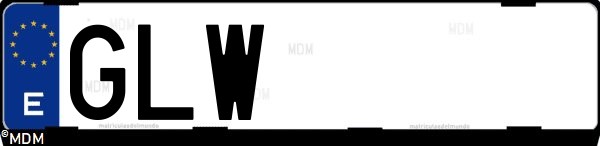 Matrícula española GLW, correspondiente al año 2009