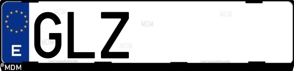 Matrícula española GLZ, correspondiente al año 2009
