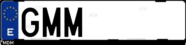 Matrícula española GMM, correspondiente al año 2009