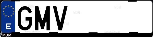 Matrícula española GMV, correspondiente al año 2009