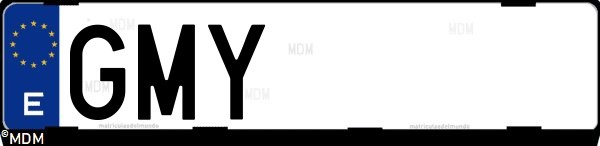 Matrícula española GMY, correspondiente al año 2009