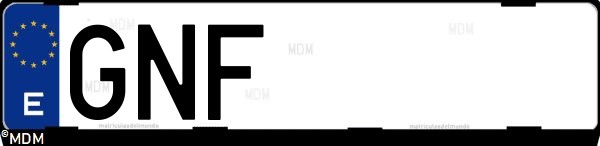 Matrícula española GNF, correspondiente al año 2009