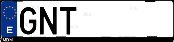 Matrícula española GNT, correspondiente al año 2009