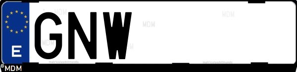 Matrícula española GNW, correspondiente al año 2009