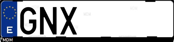 Matrícula española GNX, correspondiente al año 2009