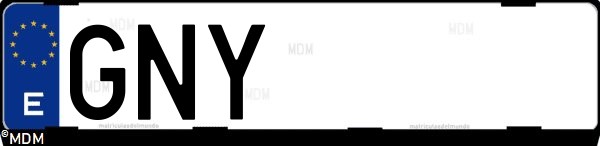 Matrícula española GNY, correspondiente al año 2009