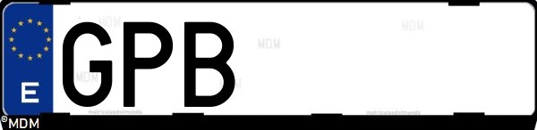 Matrícula española GPB, correspondiente al año 2009