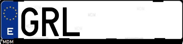 Matrícula española GRL, correspondiente al año 2009
