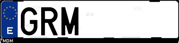 Matrícula española GRM, correspondiente al año 2009