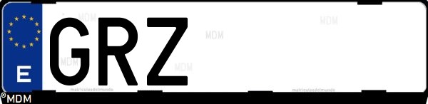 Matrícula española GRZ, correspondiente al año 2009