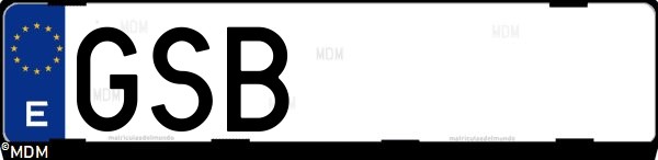 Matrícula española GSB, correspondiente al año 2009