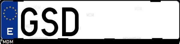 Matrícula española GSD, correspondiente al año 2009