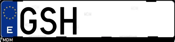Matrícula española GSH, correspondiente al año 2009