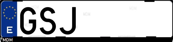 Matrícula española GSJ, correspondiente al año 2009