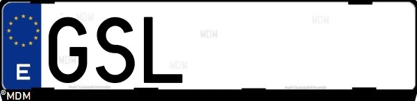 Matrícula española GSL, correspondiente al año 2009
