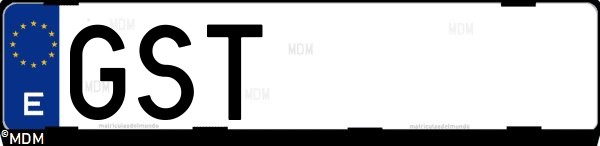 Matrícula española GST, correspondiente al año 2010