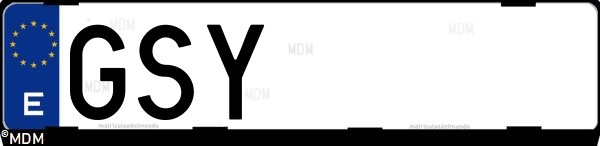 Matrícula española GSY, correspondiente al año 2010