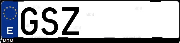 Matrícula española GSZ, correspondiente al año 2010