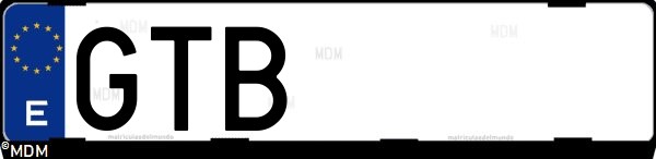 Matrícula española GTB, correspondiente al año 2010